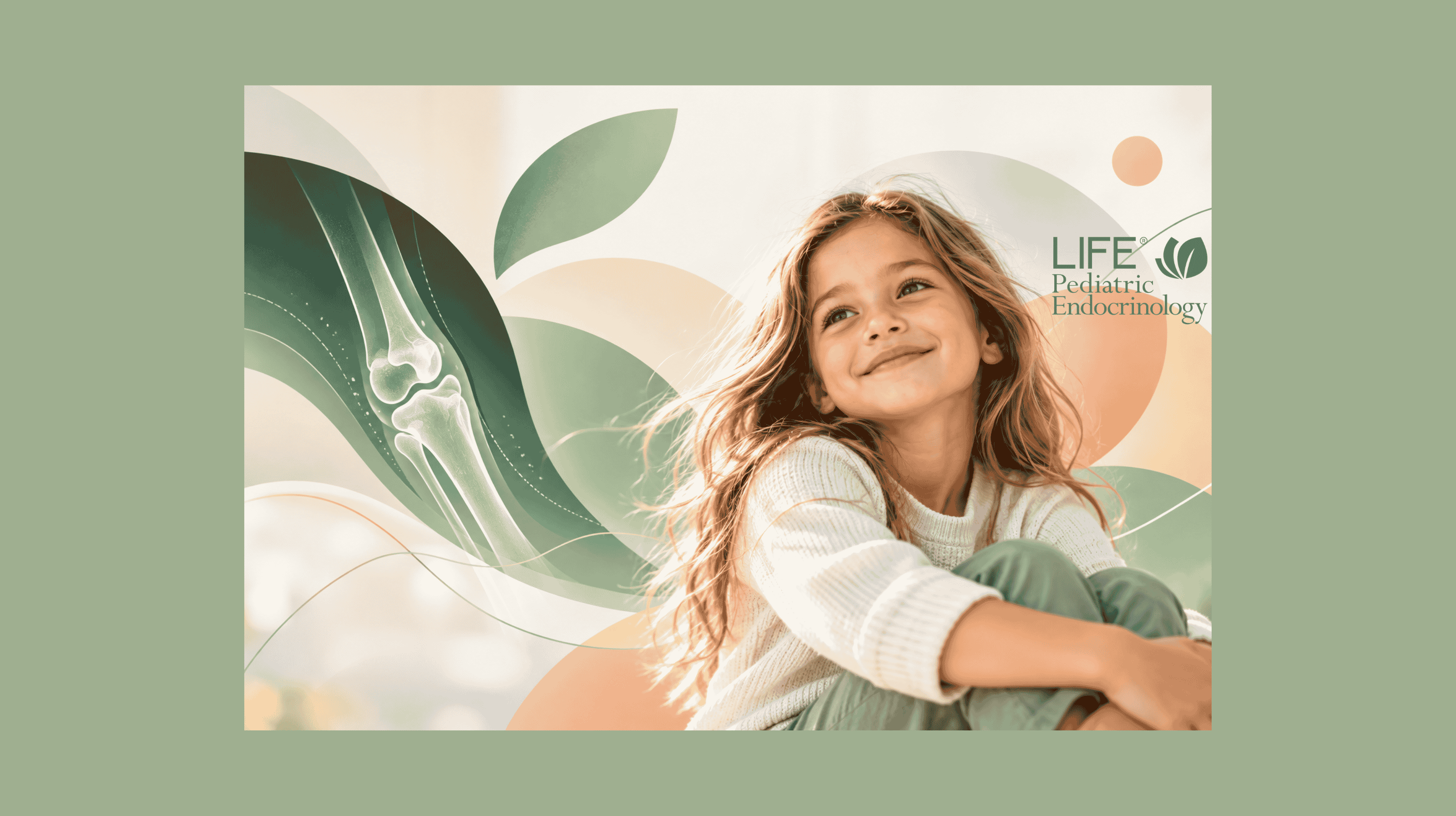 Child with bone illustration representing high alkaline phosphatase, low phosphorus and rickets in children